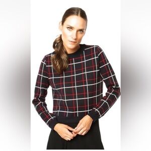 MNG Mango Barcelona sweater Plaid Blue, Red and white Women's size L